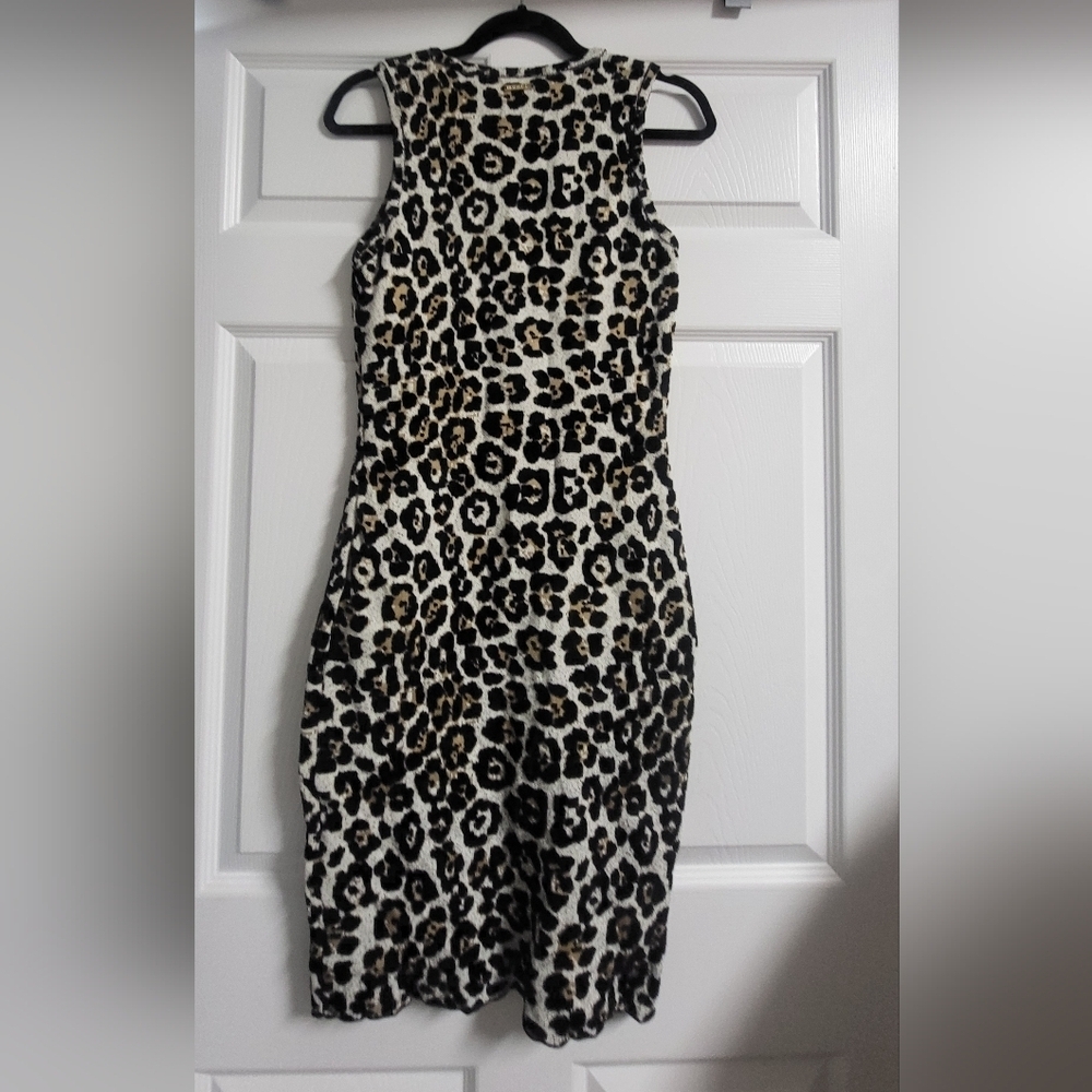 Michael Kors Womens Body Con Side Zip Leopard  Sleeveless Sweater Dress Size M - Picture 6 of 6